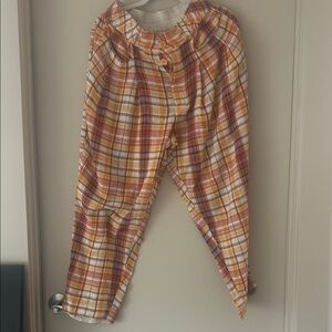 Free People Multicolor Plaid Wide Leg Pants